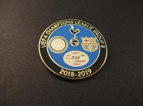 UEFA Champions League 2018-19 groep B, ( PSV,Tottenham Hotspur, FC Barcelona,Inter Milaan) zwart-blauw